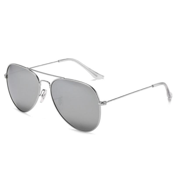 silver frame aviators