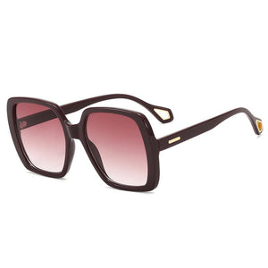 Sophia UV400 Sunglasses with Dark Red Frames Brown Lenses.